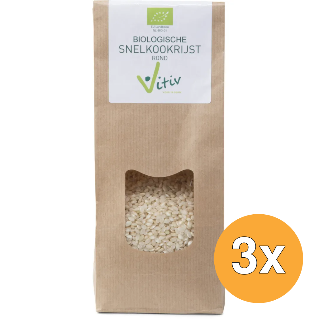 3x Vitiv Snelkookrijst Bio (500 gr)