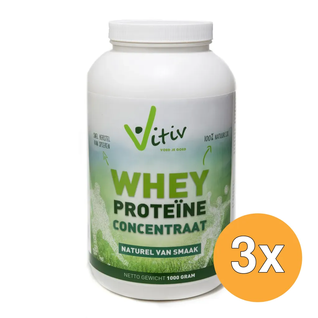 3x Vitiv Whey Proteine Concentrate 80% (1000 gr)