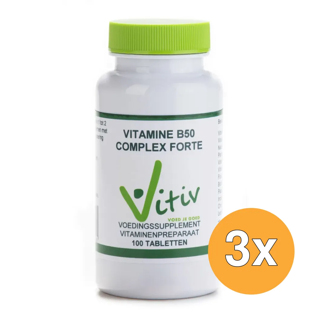 3x Vitiv Vitamine B50 Complex (100 tabletten)