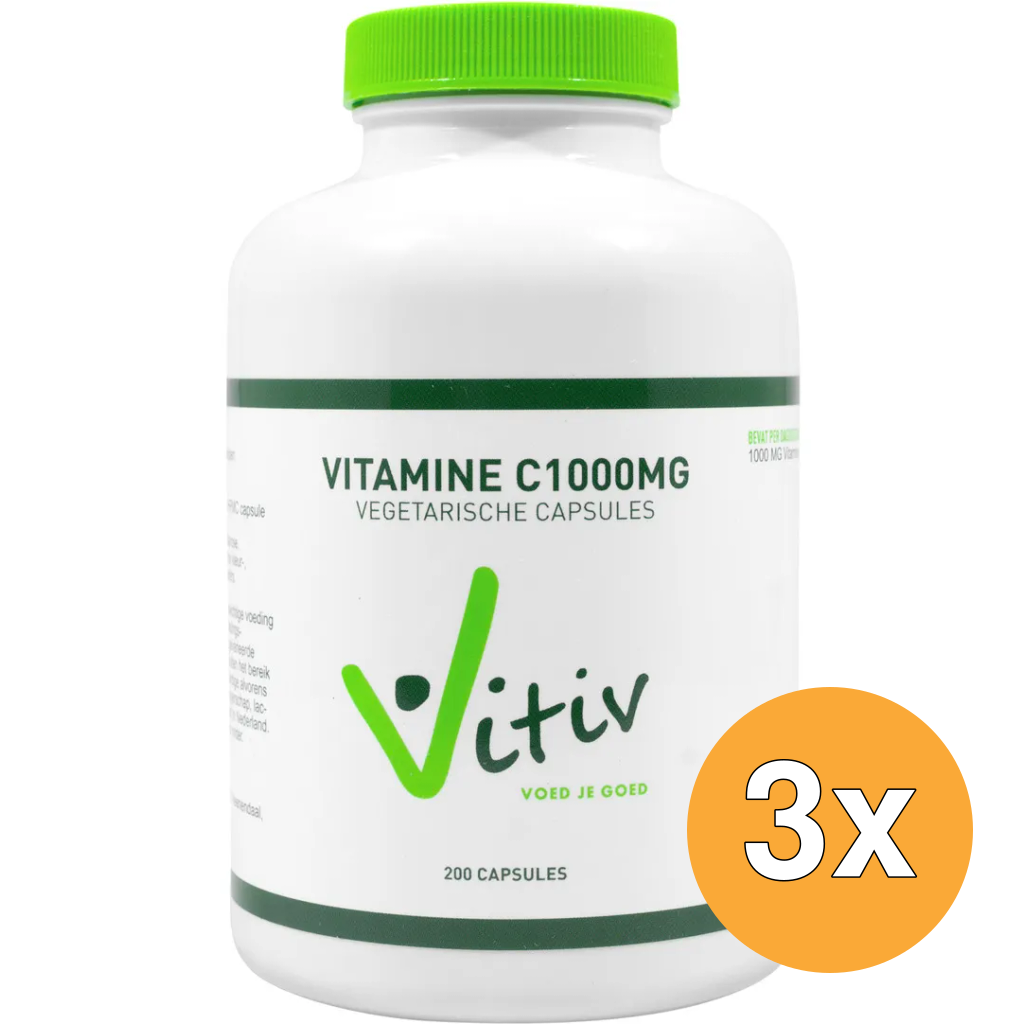 3x Vitiv Vitamine C1000 (200 capsules)