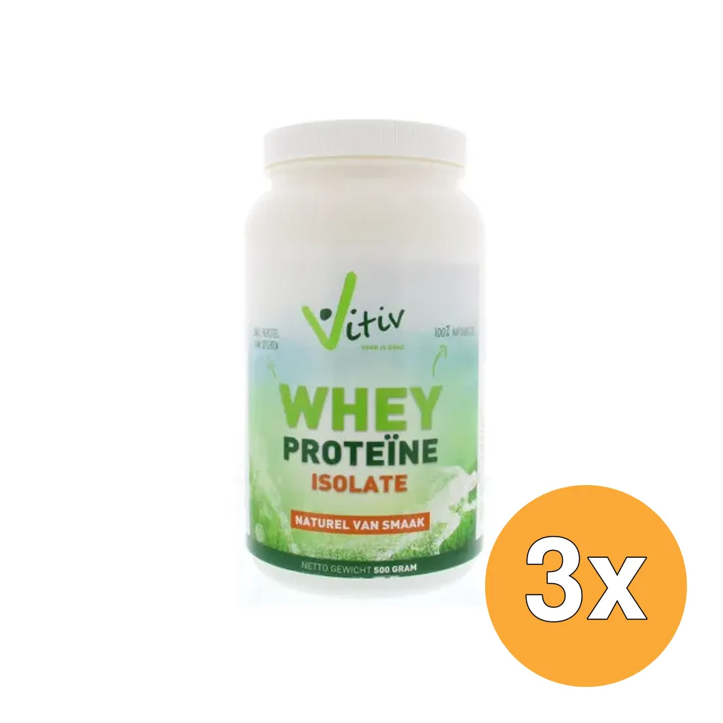 3x Vitiv Whey Proteine Isolaat (500 gr)