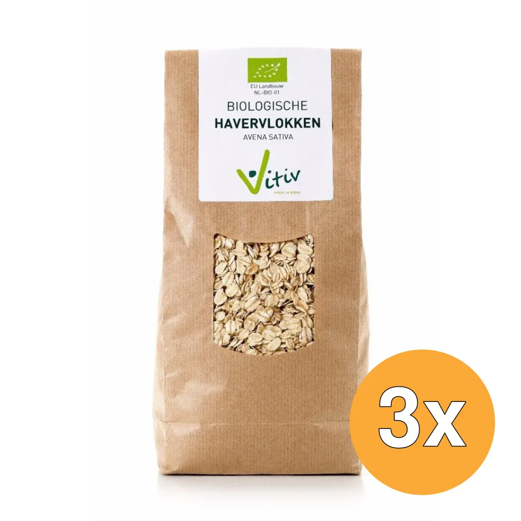 3x Vitiv Havervlokken Bio (500 gr)