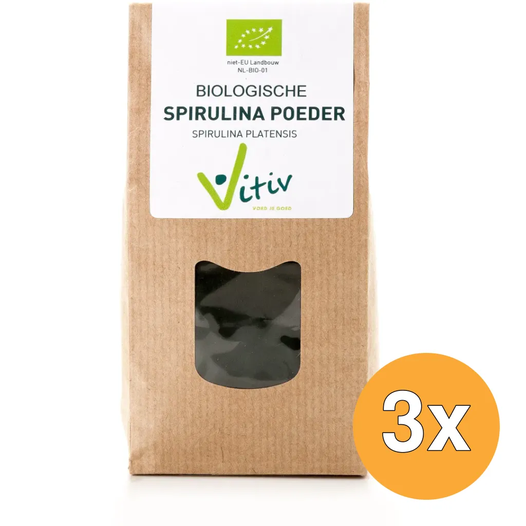 3x Vitiv Spirulina Poeder Bio (125 gr)