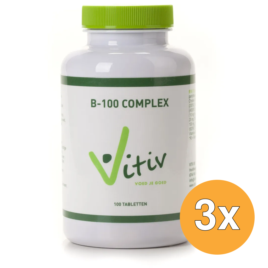 3x Vitiv Vitamine B 100 Complex (100 tabletten)