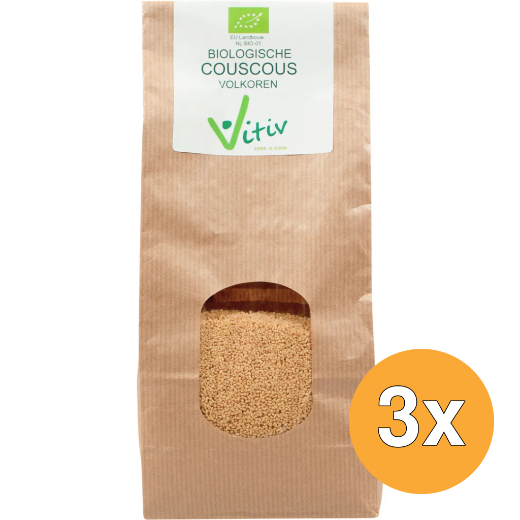 3x Vitiv Couscous Volkoren Bio (500 gr)