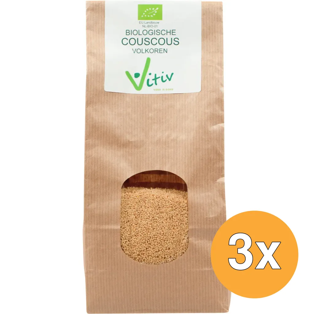 3x Vitiv Couscous Volkoren Bio (500 gr)