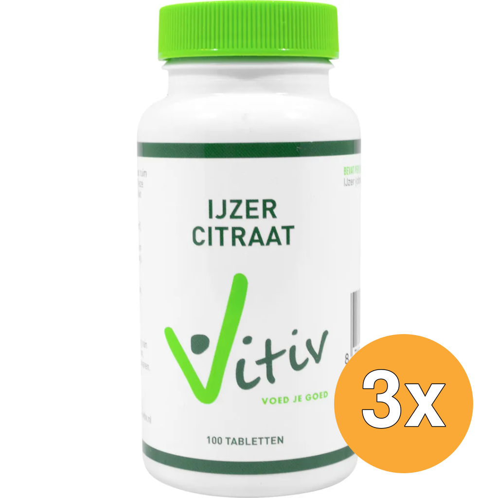 3x Vitiv Ijzer Citraat (100 tabletten)