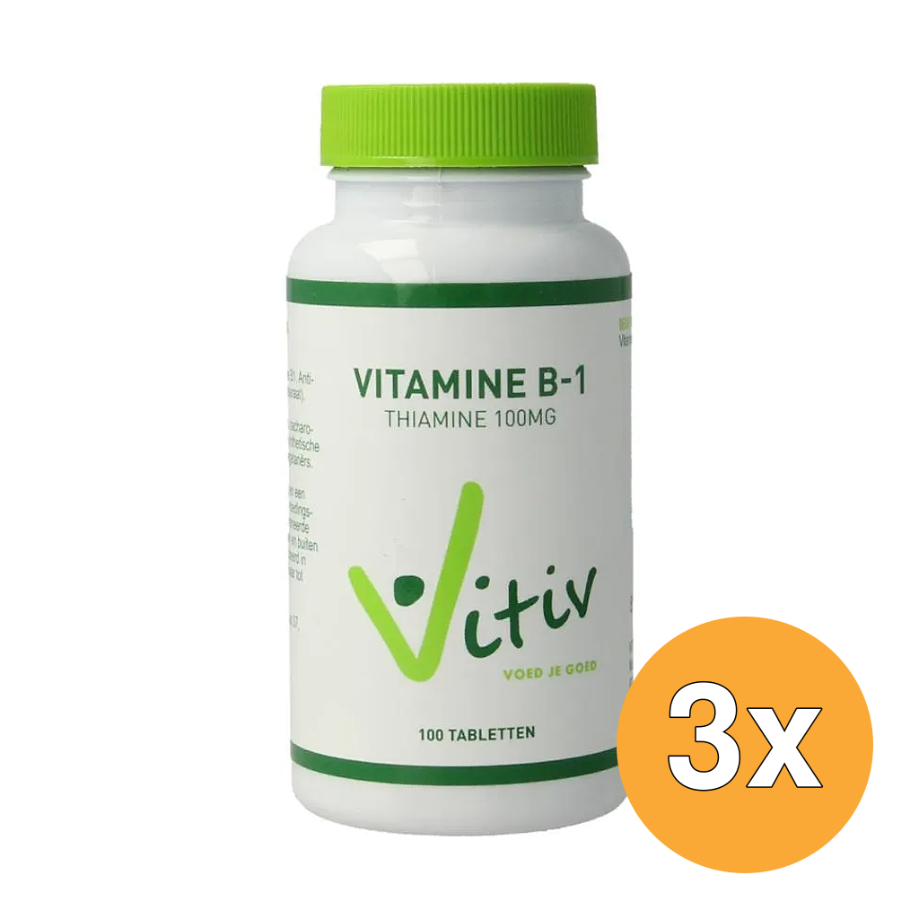 3x Vitiv Vitamine B1 100mcg (100 tabletten)