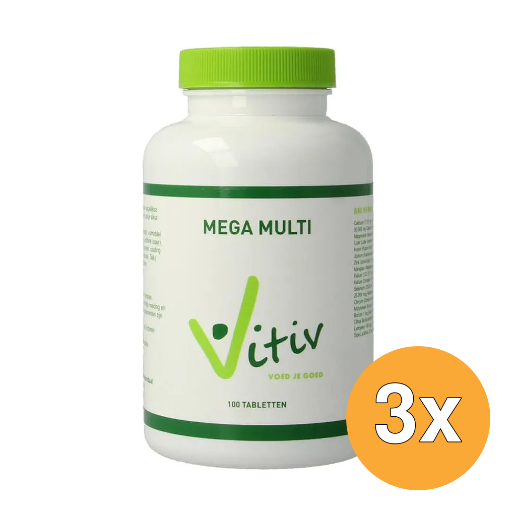 3x Vitiv Mega Multi (100 tabletten)