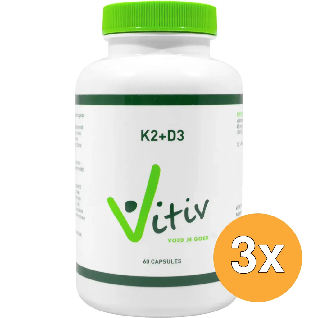 3x Vitiv Vitamine K2 (60 capsules)
