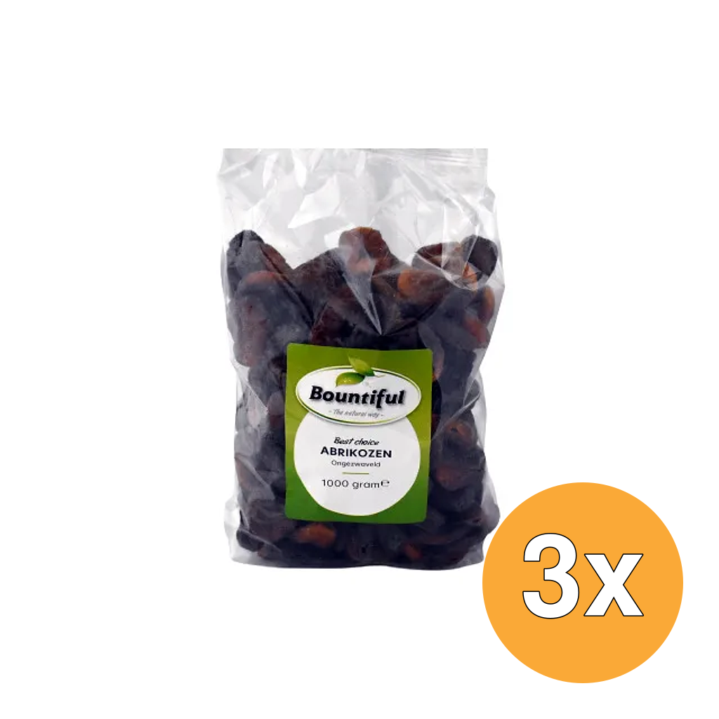 3x Bountiful Abrikozen Ongezwaveld (1000 gr)