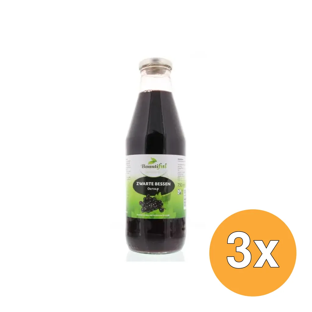 3x Bountiful Zwarte bessensap (750 ml)