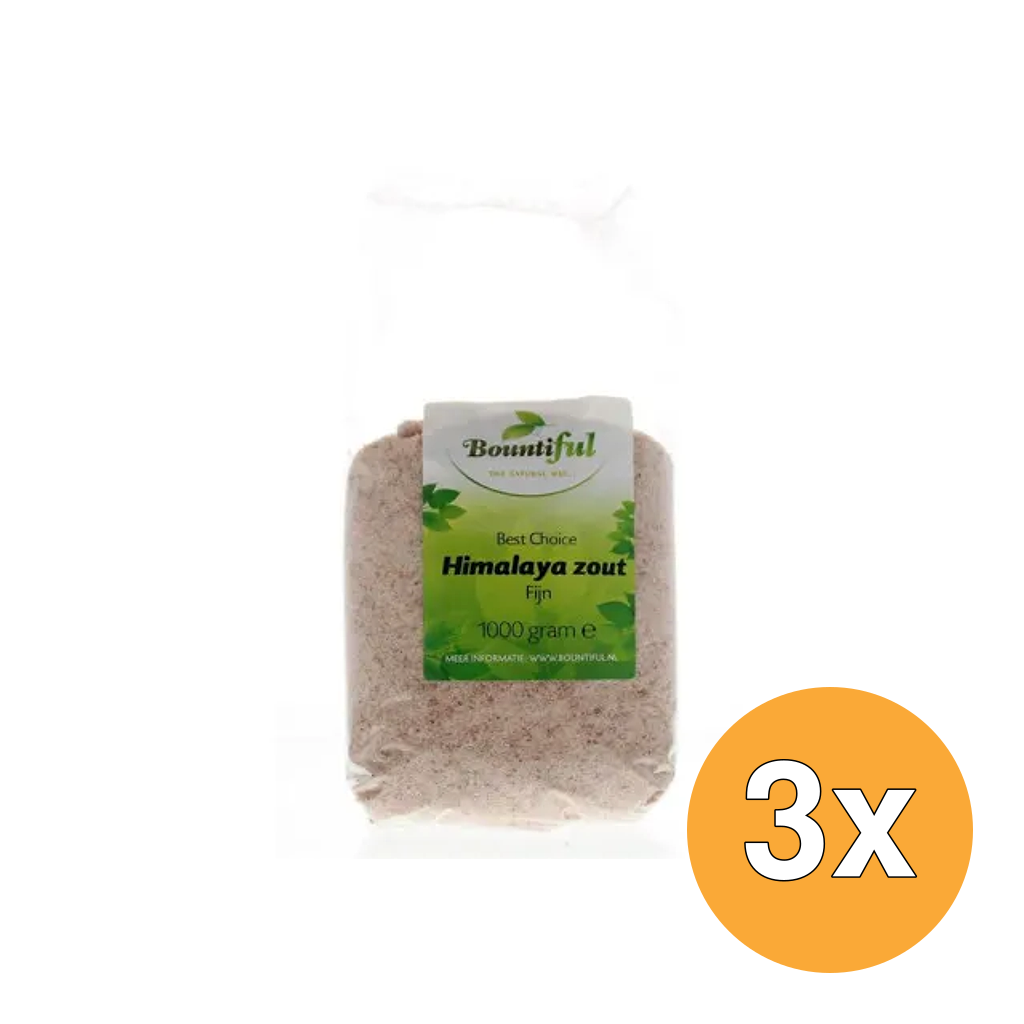 3x Bountiful Himalaya Zout Fijn (1000 gr)