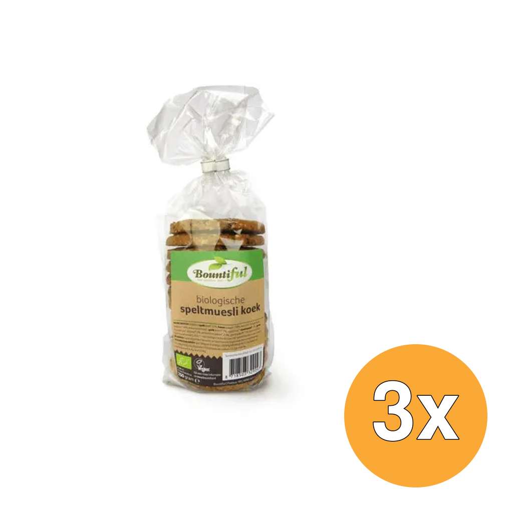 3x Bountiful Spelt mueslikoeken bio (250 gr)
