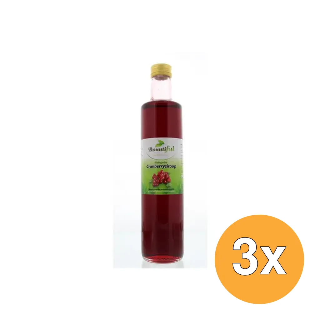 3x Bountiful Cranberrysiroop bio (500 ml)