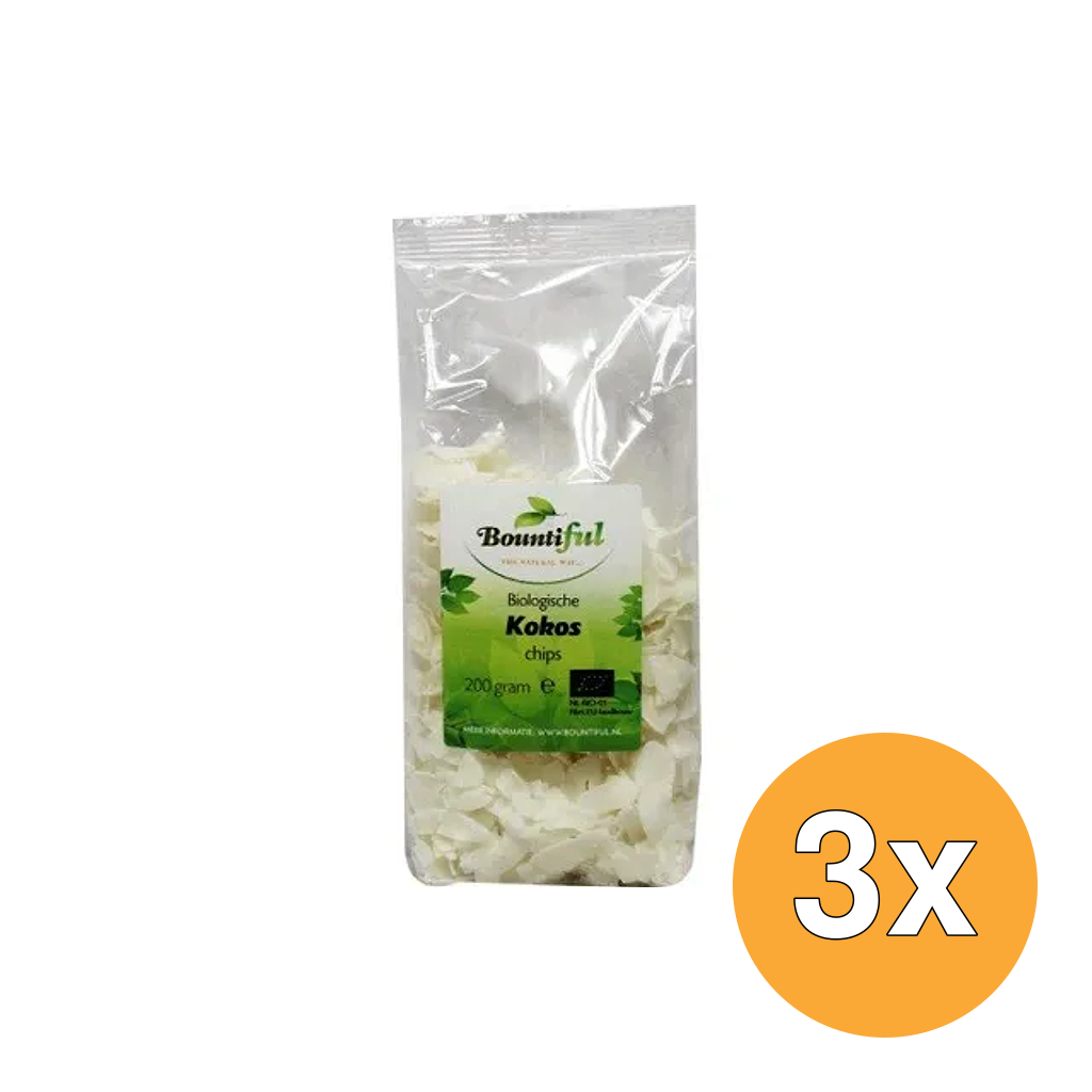 3x Bountiful Kokos Chips Bio (200 gr)