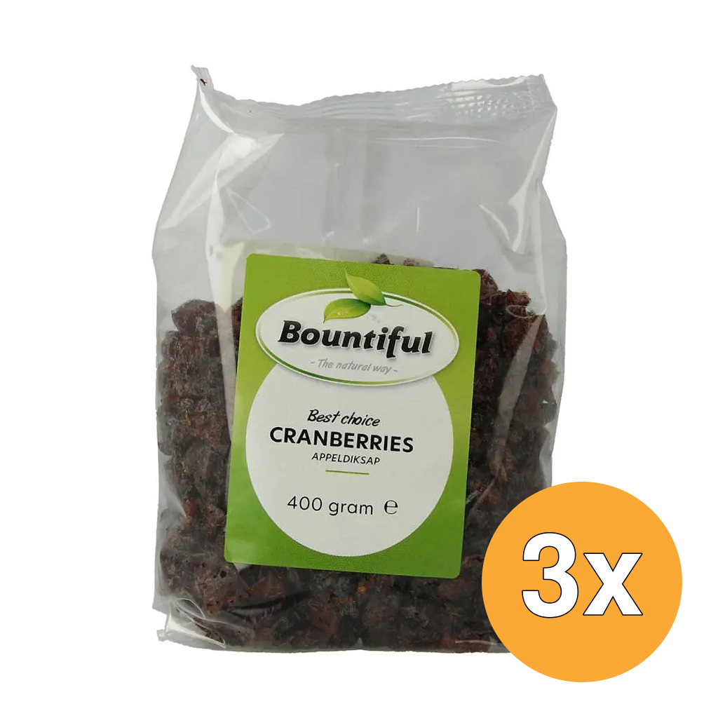 3x Bountiful Cranberries Appeldiksap (400 gr)