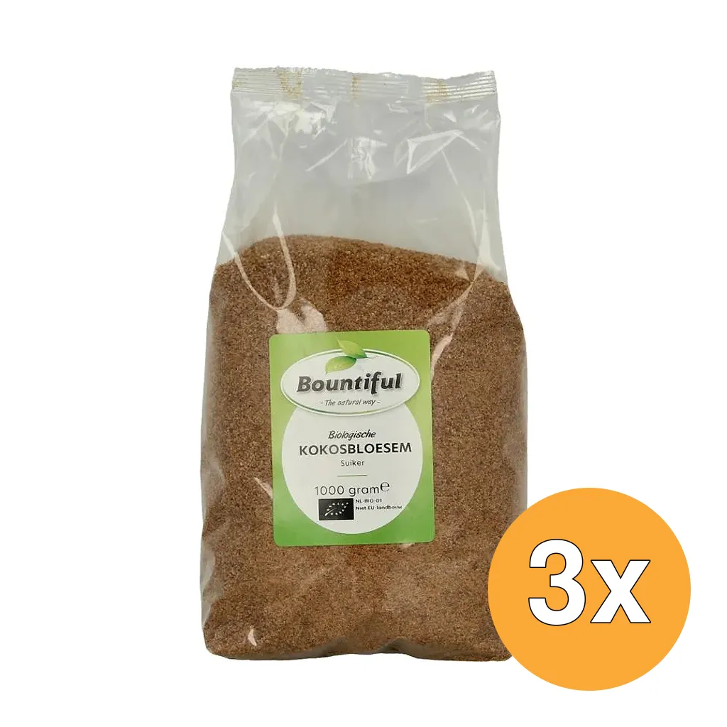 3x Bountiful Kokosbloesem Suiker Bio (1000 gr)