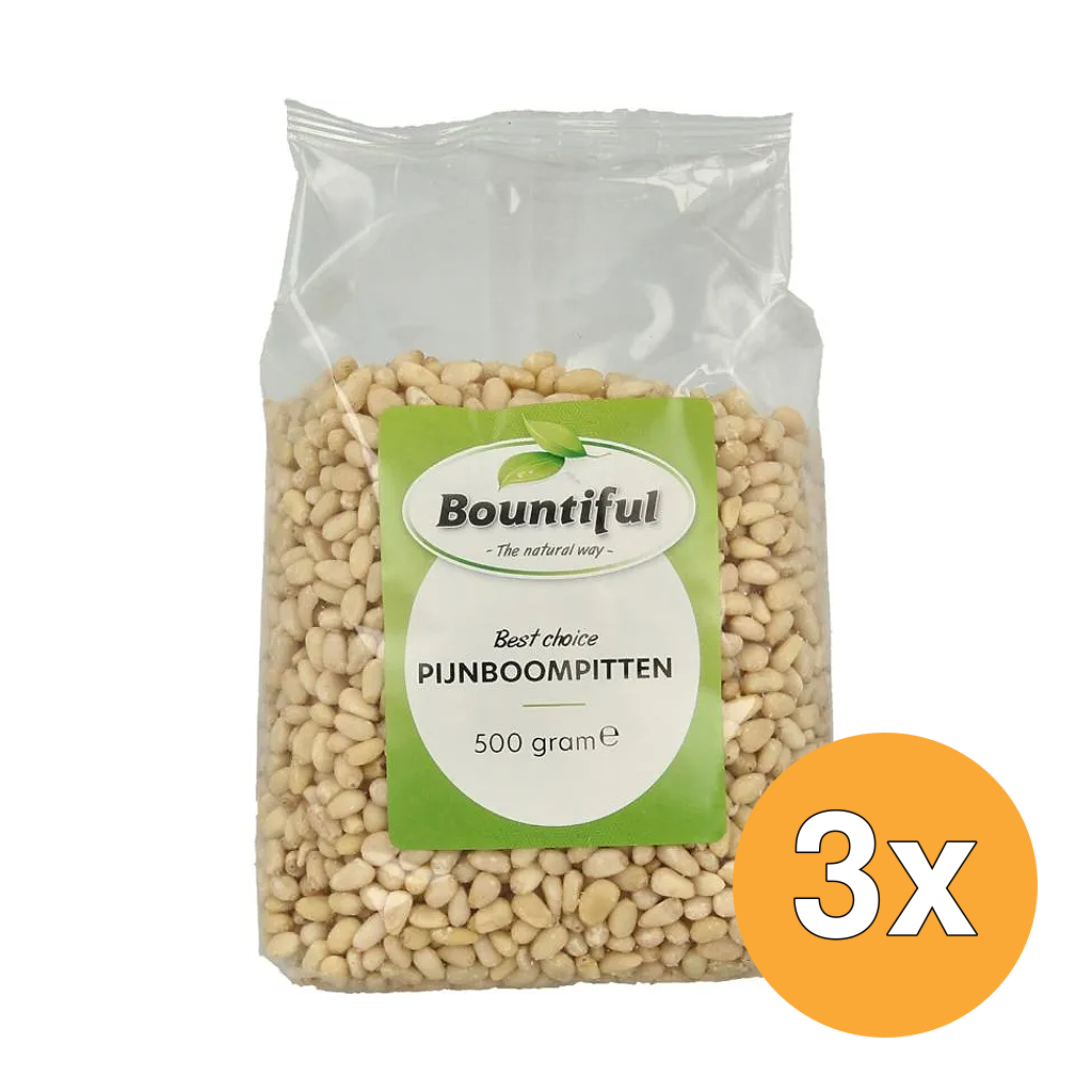 3x Bountiful Pijnboompitten (500 gr)