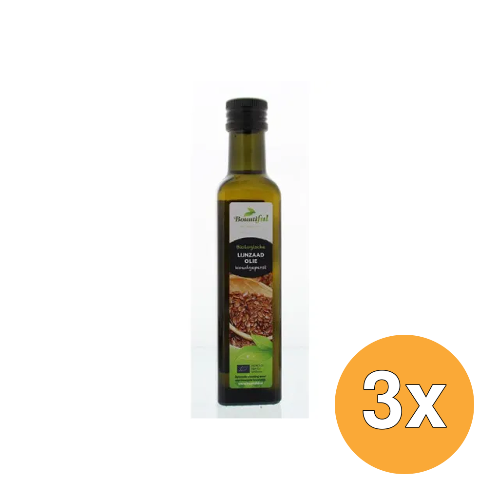 3x Bountiful Lijnzaadolie Bio (250 ml)