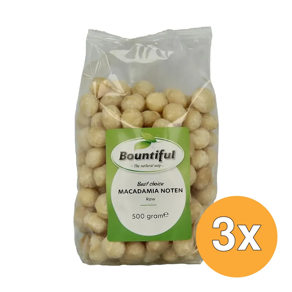 3x Bountiful Macadamia Noten (500 gr)