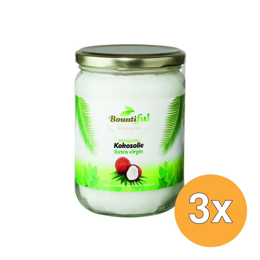 3x Bountiful Kokosolie Extra Virgin Bio (500 ml)