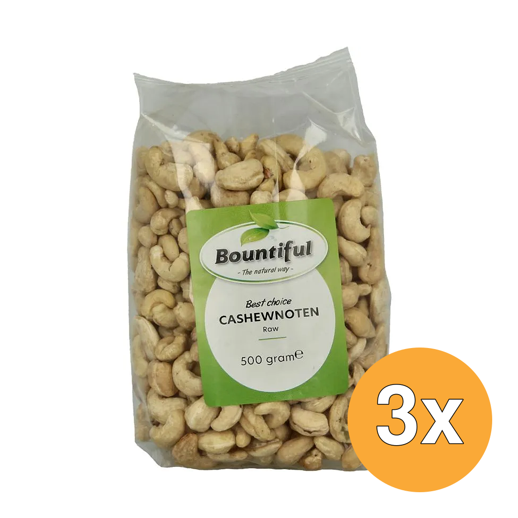 3x Bountiful Cashewnoten (500 gr)