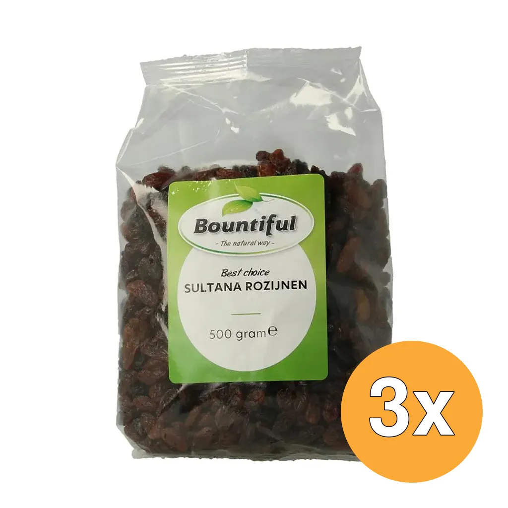 3x Bountiful Sultana Rozijnen (500 gr)