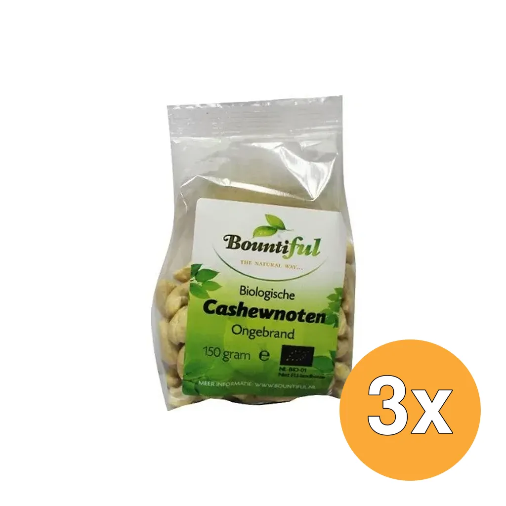 3x Bountiful Cashewnoten Bio (150 gr)