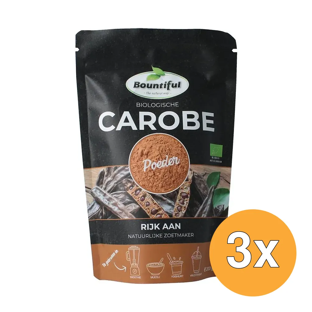 3x Bountiful Carobe Poeder Bio (200 gr)