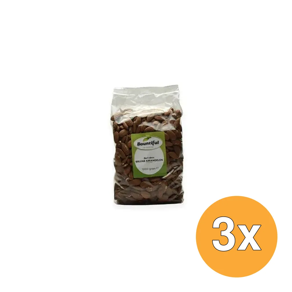 3x Bountiful Bruine Amandelen (1000 gr)