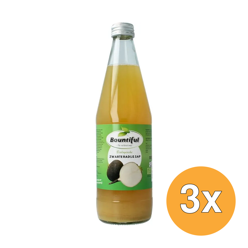 3x Bountiful Zwarte Radijs Sap Bio (500 ml)
