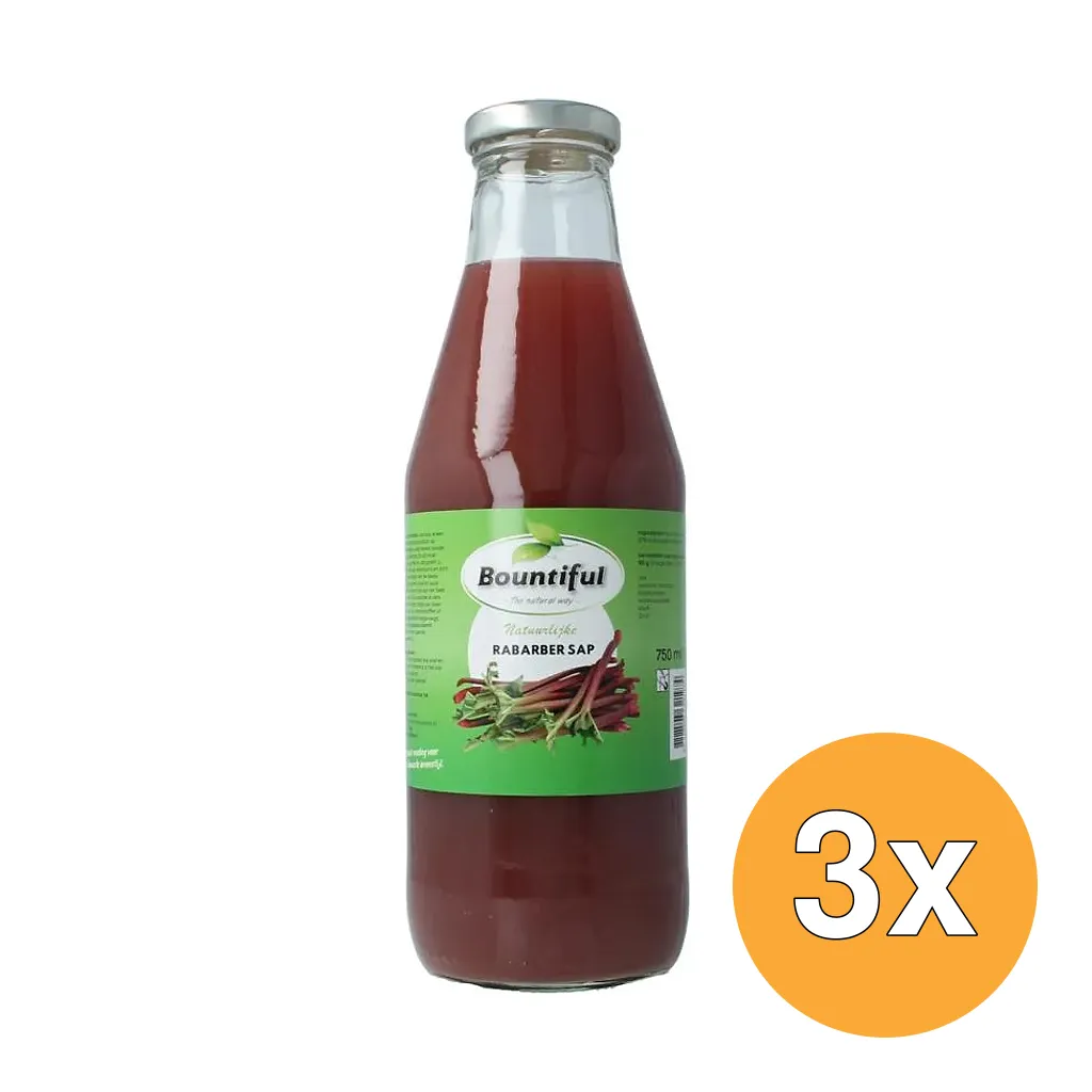 3x Bountiful Rabarbersap (750 ml)