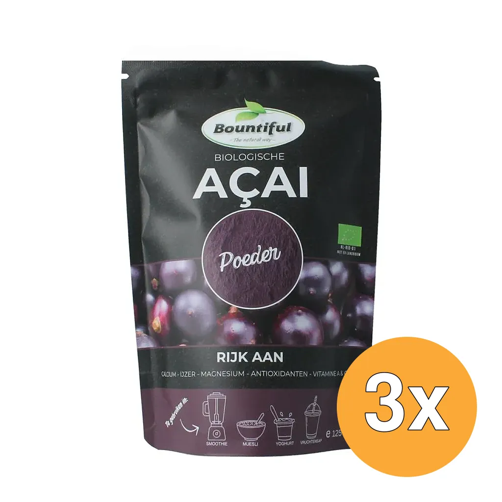 3x Bountiful Acai Poeder Bio (125 gr)