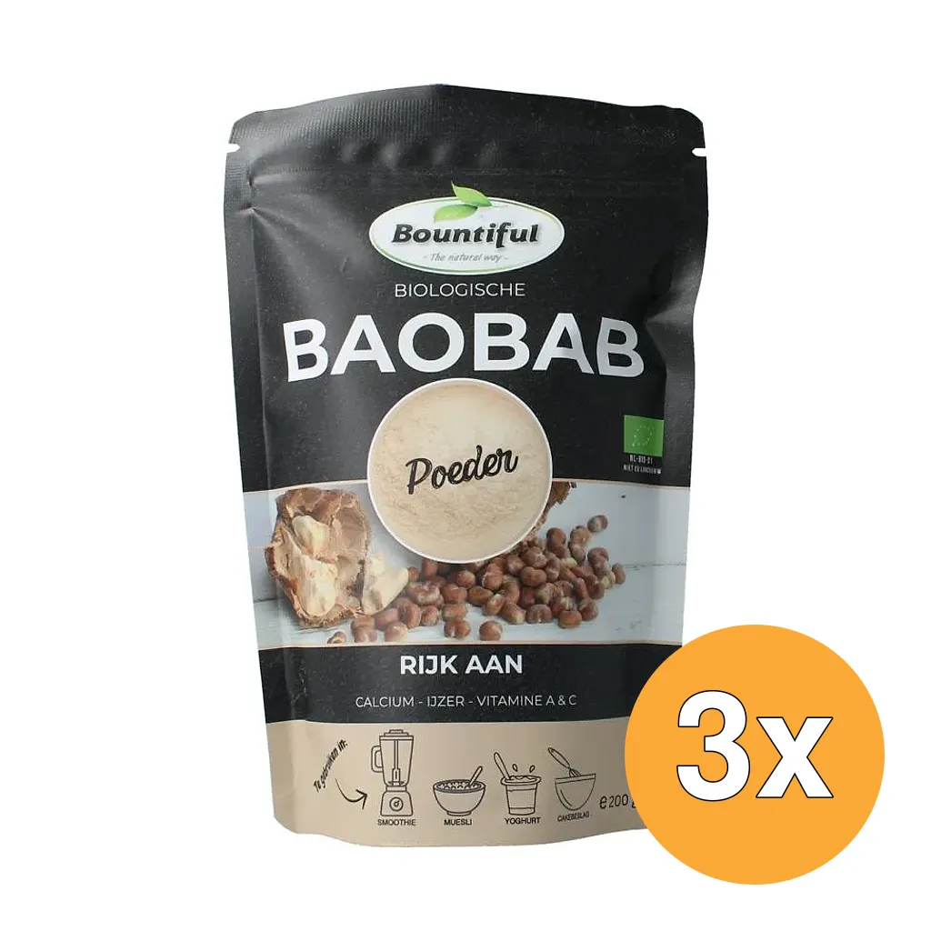 3x Bountiful Baobab Poeder Bio (200 gr)