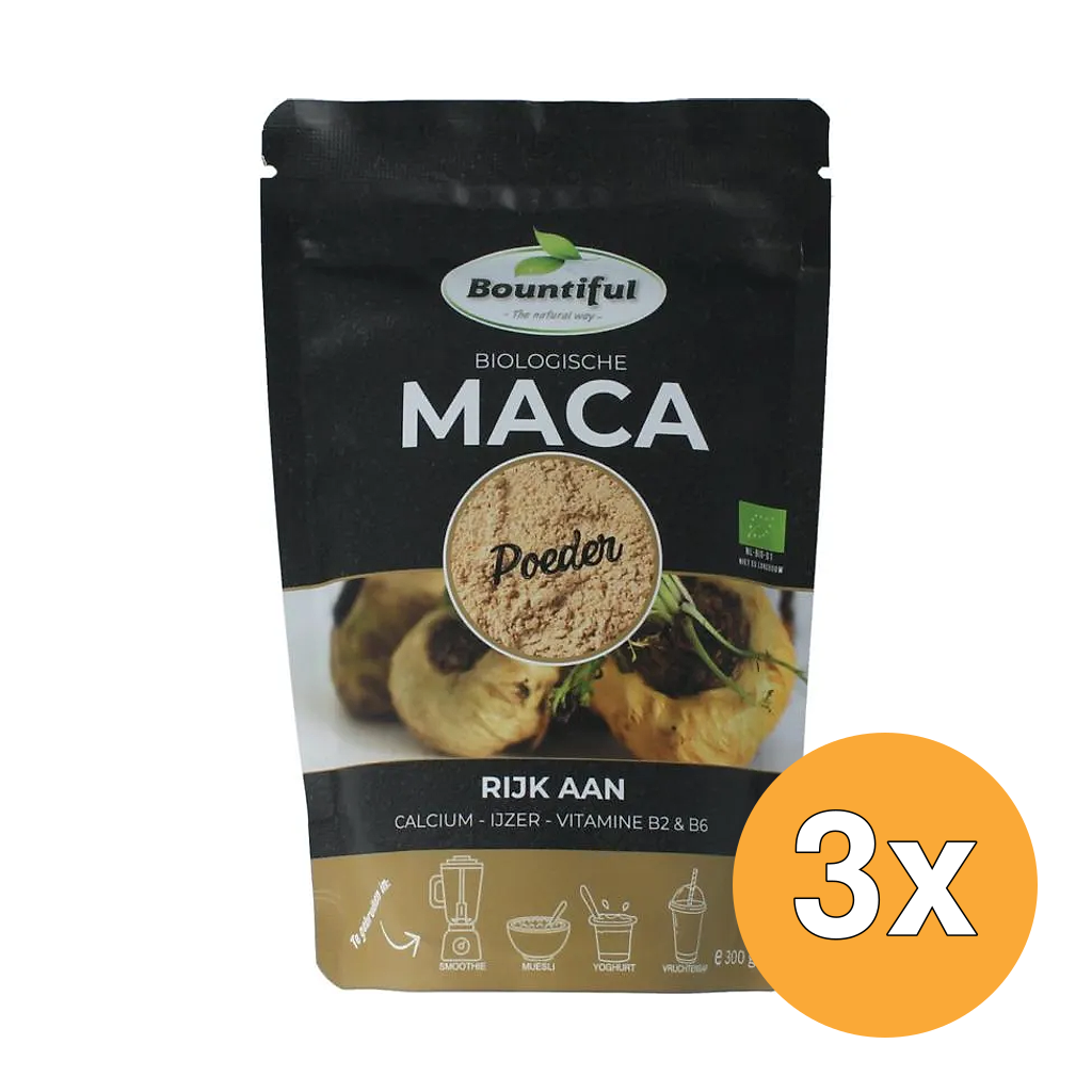 3x Bountiful Maca Poeder Bio (300 gr)