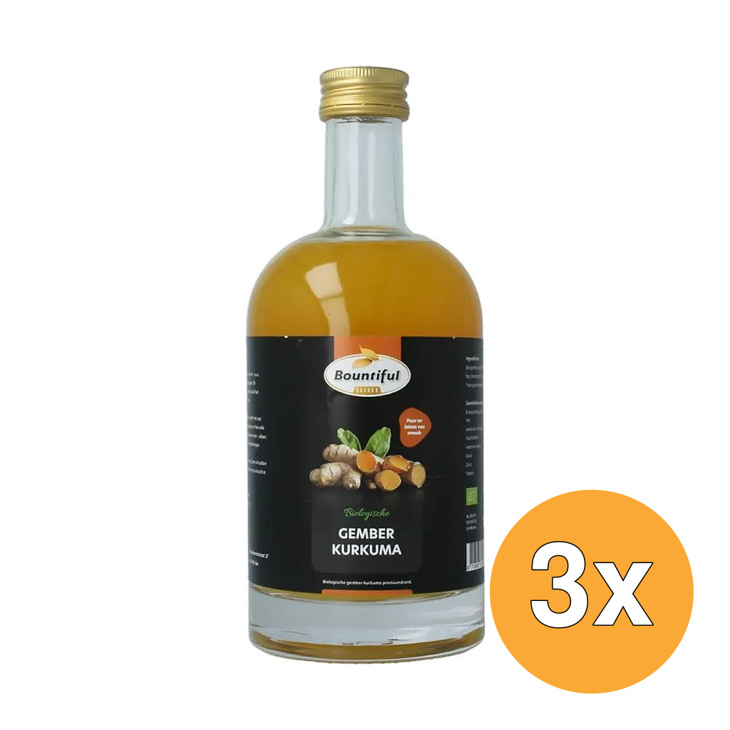 3x Bountiful Select Gember Sap Kurkuma Bio (500 ml)