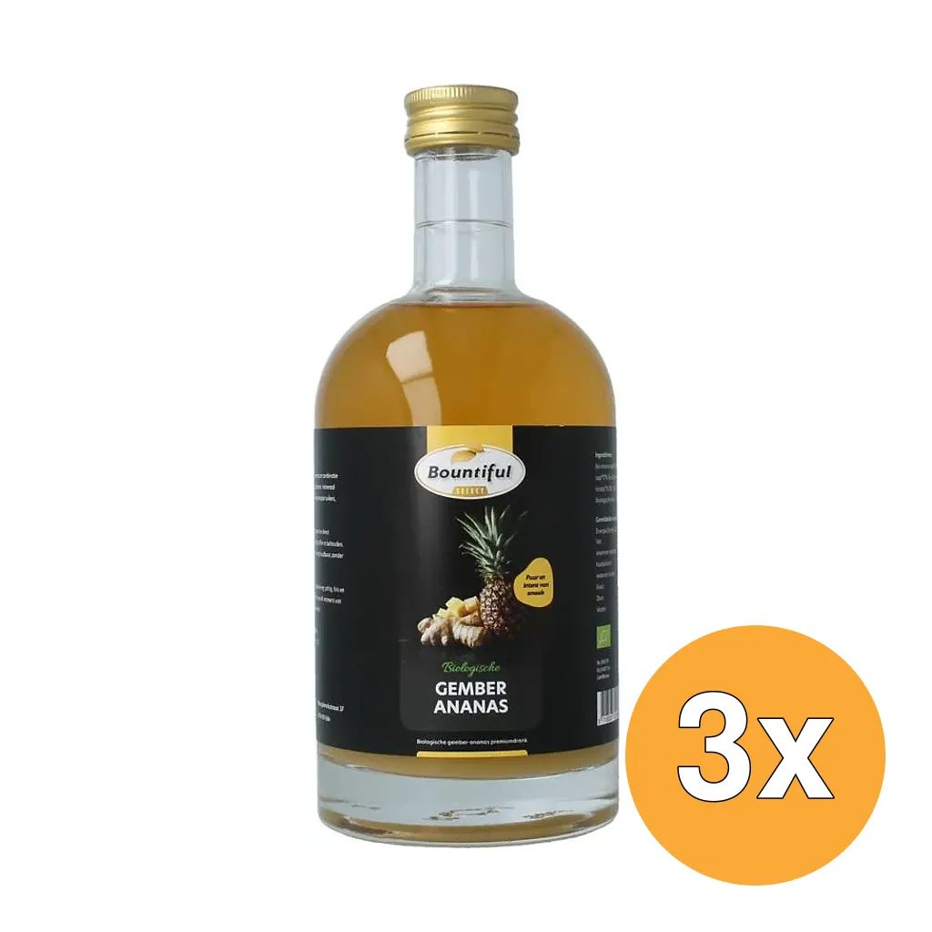 3x Bountiful Select Gember Sap Ananas Bio (500 ml)