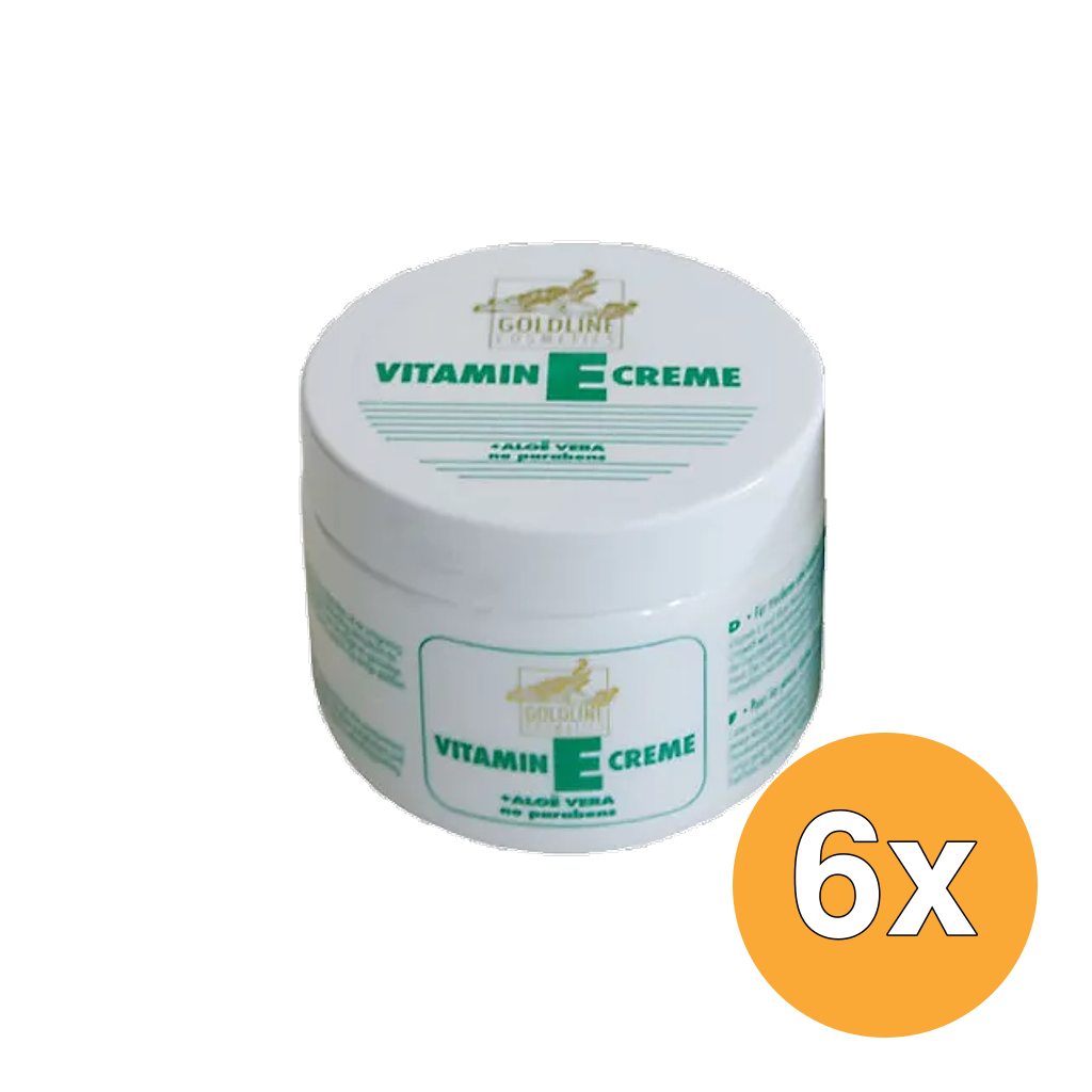 6x Goldline Vitamine E Creme Gevoelige Huidgroen (250 ml)