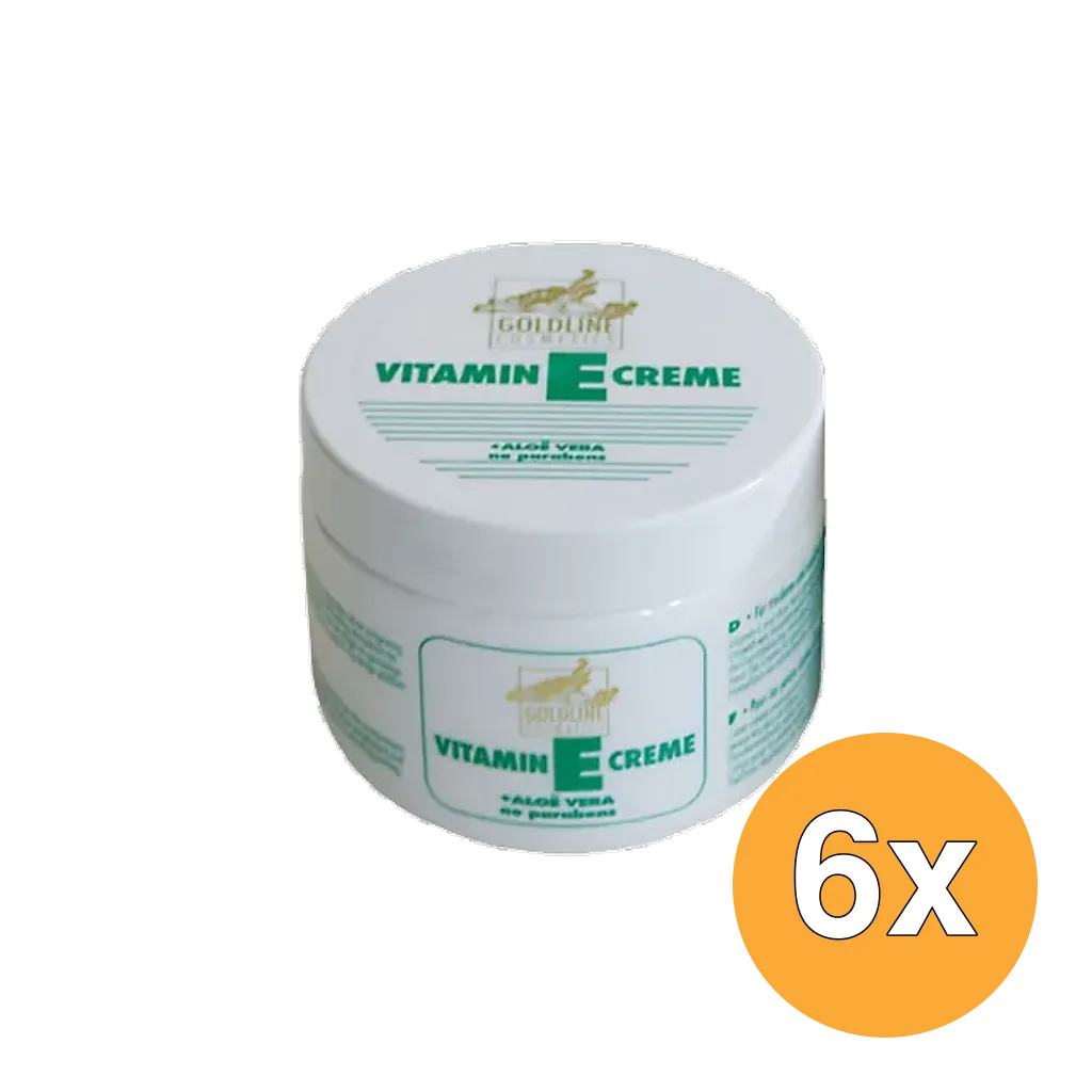 6x Goldline Vitamine E Creme Gevoelige Huidgroen (250 ml)