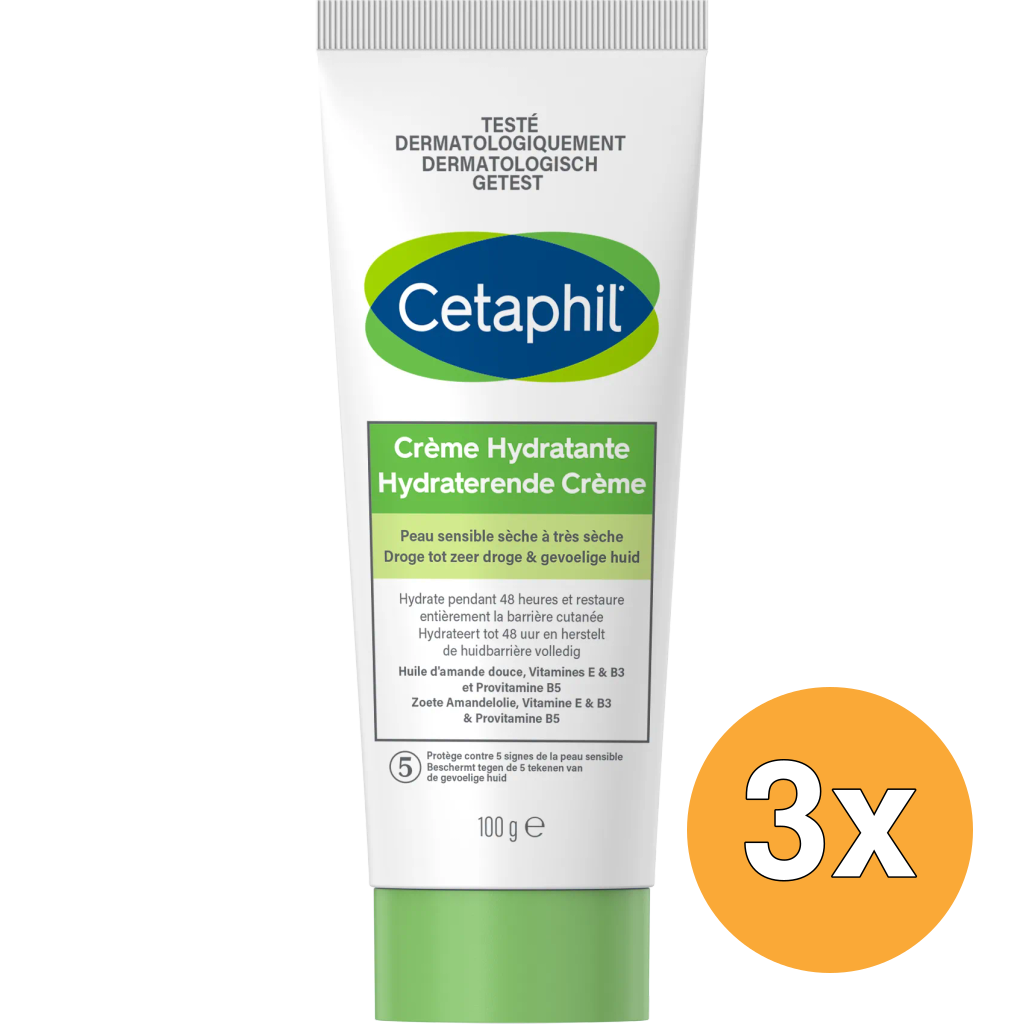 3x Cetaphil Hydraterende creme (100 gr)