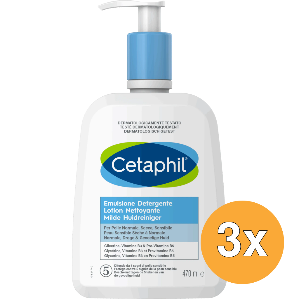 3x Cetaphil Milde huidreiniger (470 ml)