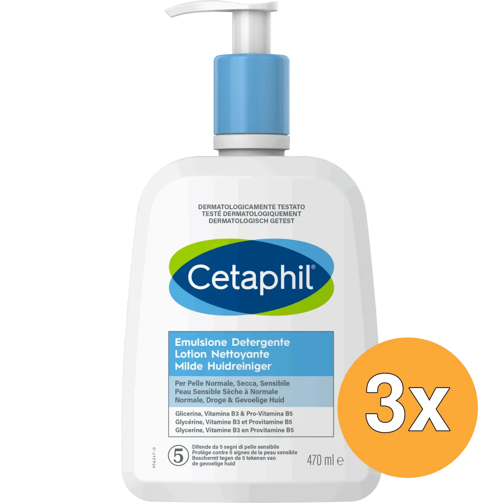 3x Cetaphil Milde huidreiniger (470 ml)