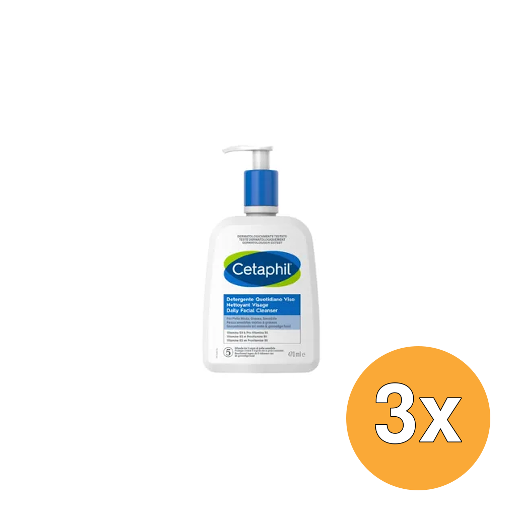 3x Cetaphil Daily facial cleanser (470 ml)