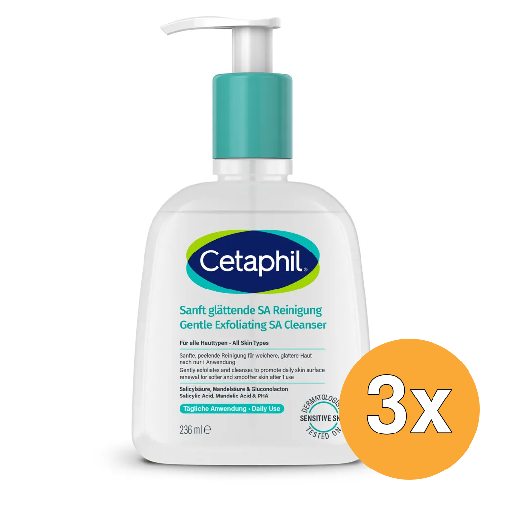 3x Cetaphil Gentle Exfoliating Cleanser (237 ml)