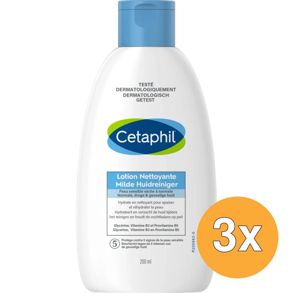 3x Cetaphil Milde huidreiniger (200 ml)