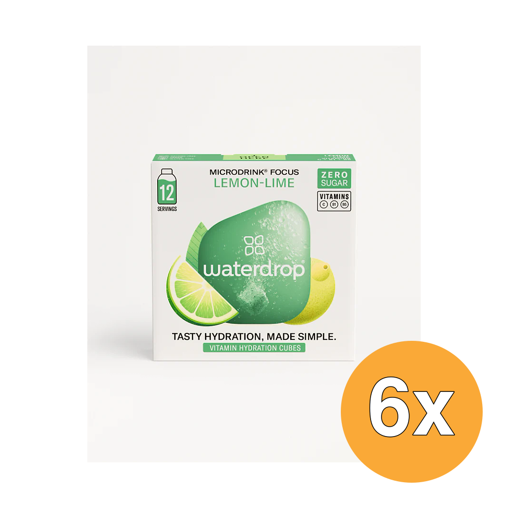 6x Waterdrop Microdrink Focus Bruistablet Lemon-Lime (12 stuks)