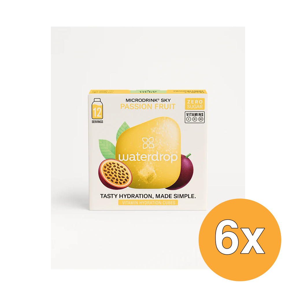 6x Waterdrop Microdrink Sky Bruistablet Passion Fruit (12 stuks)