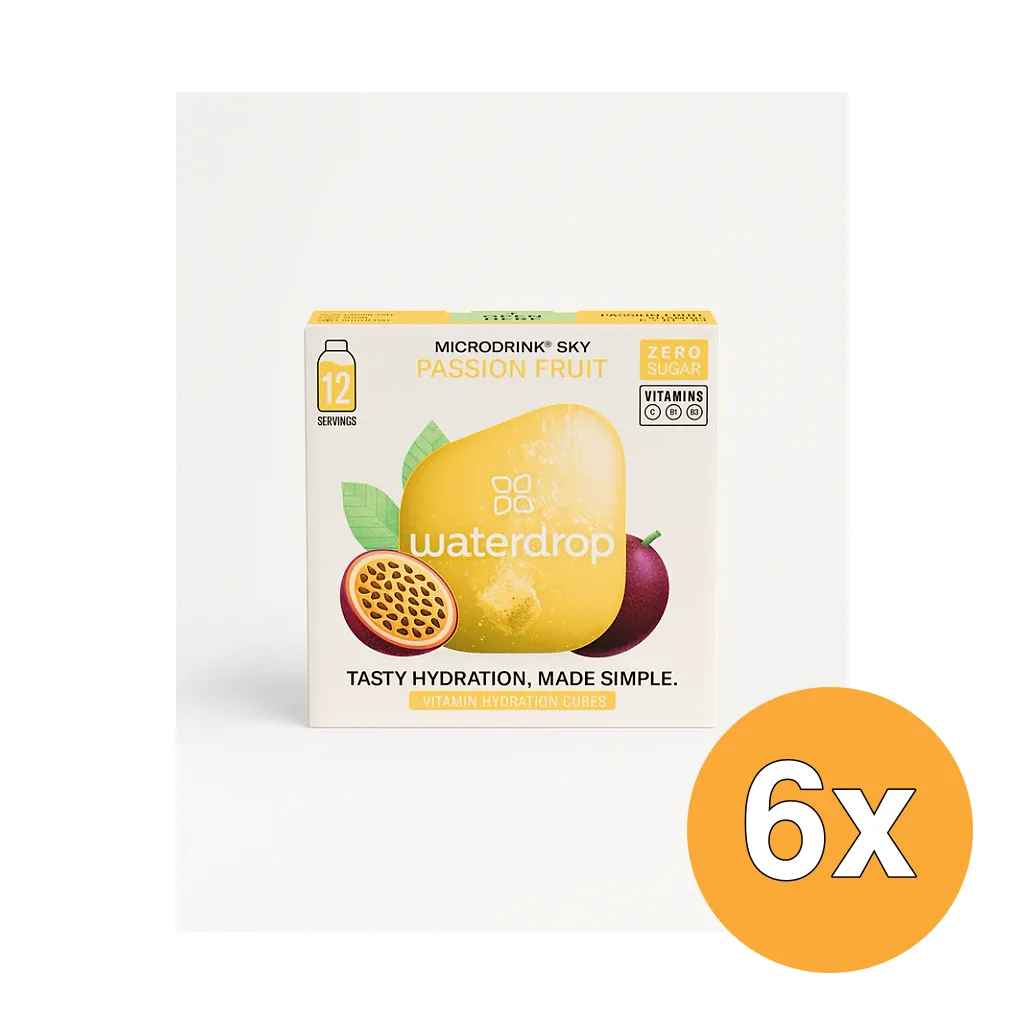 6x Waterdrop Microdrink Sky Bruistablet Passion Fruit (12 stuks)