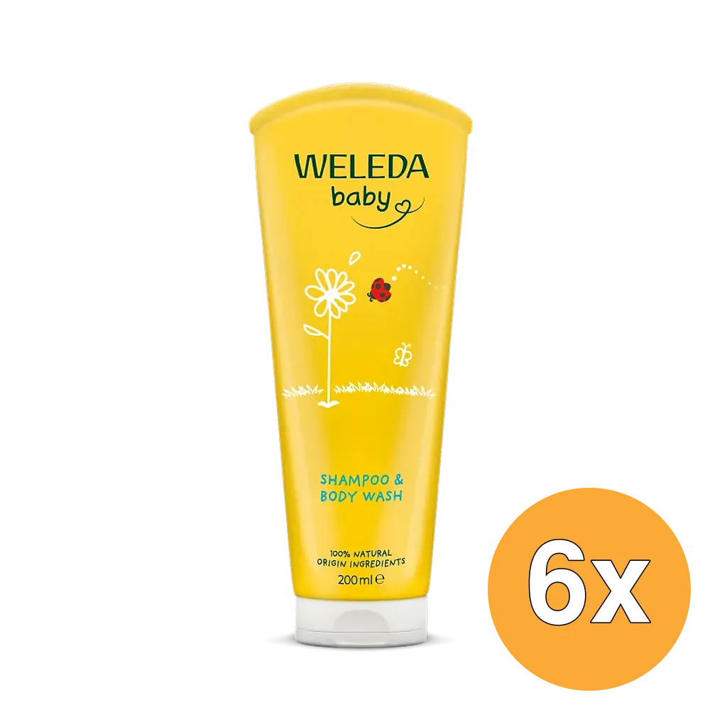 6x WELEDA Calendula baby shampoo & douchecreme (200 ml)